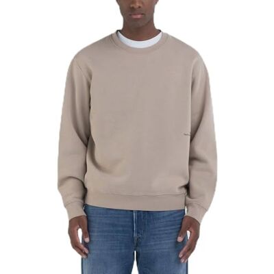 Replay Sweatshirt för män, normal passform med rund hals, 803 Light Taupe, 3XL Replay Sweatshirt för män, normal passform med rund hals, 803 Light Taupe, 3XL