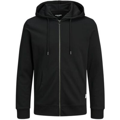 JACK & JONES herr Cardigan tröja Jjebasic Sweat Zip Hood Noos, Svart/ Passform: reg, XXL JACK & JONES herr Cardigan tröja Jjebasic Sweat Zip Hood Noos, Svart/ Passform: reg, XXL