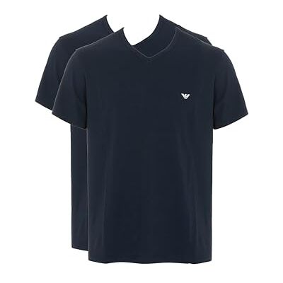 Giorgio Armani Mäns CORE logotypband 2-pack v-ringad t-shirt blå L normal, Armani blå/armani blå, L Giorgio Armani Mäns CORE logotypband 2-pack v-ringad t-shirt blå L normal, Armani blå/armani blå, L