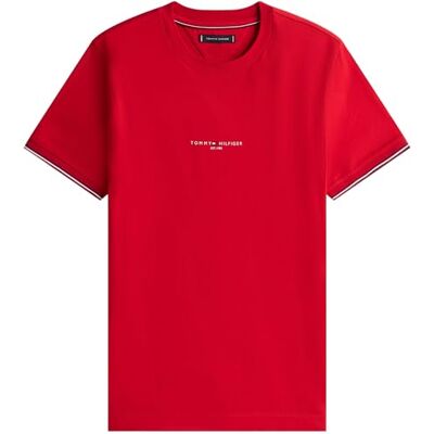 Tommy Hilfiger Tommy logo tippad T-shirt MW0MW32584 S/S t-shirt, röd, L, Röd (medium röd), L Tommy Hilfiger Tommy logo tippad T-shirt MW0MW32584 S/S t-shirt, röd, L, Röd (medium röd), L