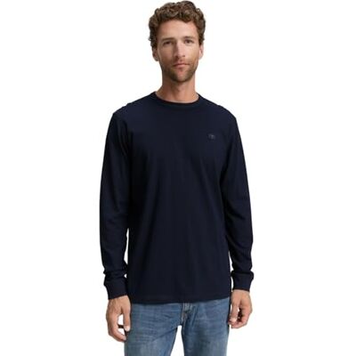 TOM TAILOR Långärmad T-shirt för män, 10668 – himmelskaptensblå, 3XL TOM TAILOR Långärmad T-shirt för män, 10668 – himmelskaptensblå, 3XL