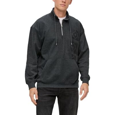 s.Oliver Sweatshirt för män med Troyer krage, 98 d1, L s.Oliver Sweatshirt för män med Troyer krage, 98 d1, L