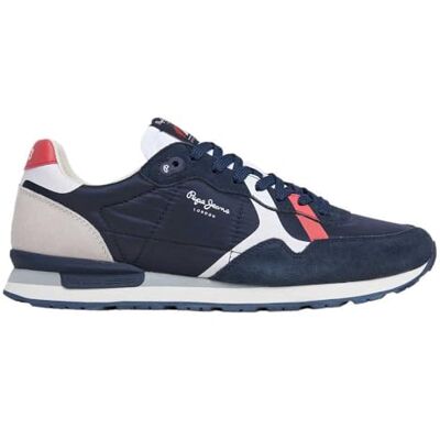 Pepe Jeans Brit Road M Sneaker, Marinblått, 46 EU Pepe Jeans Brit Road M Sneaker, Marinblått, 46 EU