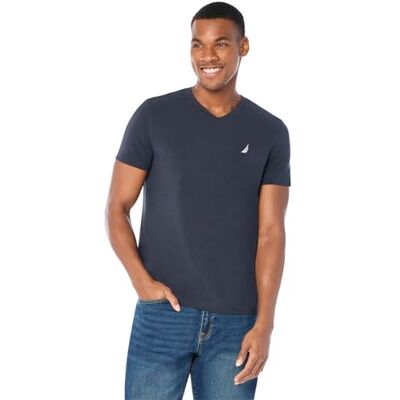 Nautica Kortärmad enfärgad T-shirt med v-ringning för män, Marinblått Xsp, XL Nautica Kortärmad enfärgad T-shirt med v-ringning för män, Marinblått Xsp, XL