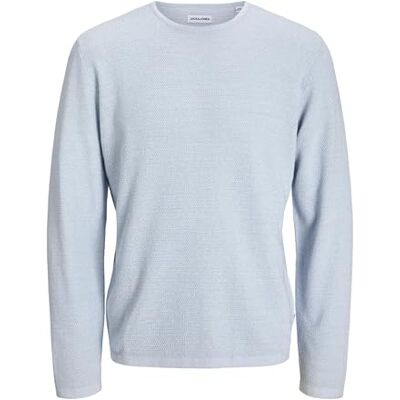JACK & JONES JJEGEORGE Knit Crew Neck NOOS, Chambray blå/detalj: w. Cloud Dancer, S JACK & JONES JJEGEORGE Knit Crew Neck NOOS, Chambray blå/detalj: w. Cloud Dancer, S