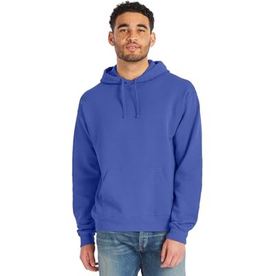Hanes Herrtröja Comfortwash plagg färgad fleece huvtröja sweatshirt med huva Hanes Herrtröja Comfortwash plagg färgad fleece huvtröja sweatshirt med huva