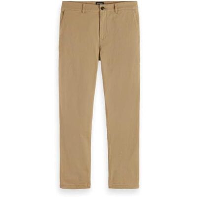 Scotch & Soda Mäns Core-Dri-Cotton-Blend Twill Chino Byxor, Sand 0137, 30W / 32L Scotch & Soda Mäns Core-Dri-Cotton-Blend Twill Chino Byxor, Sand 0137, 30W / 32L