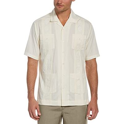 Cubavera Mäns läger krage broderad Guayabera skjorta, Elfenben, 4XL Cubavera Mäns läger krage broderad Guayabera skjorta, Elfenben, 4XL