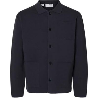 SELECTED FEMME Slhmike Light Ls Knit Relaxed Polo Cardi, Sky Captain, L SELECTED FEMME Slhmike Light Ls Knit Relaxed Polo Cardi, Sky Captain, L