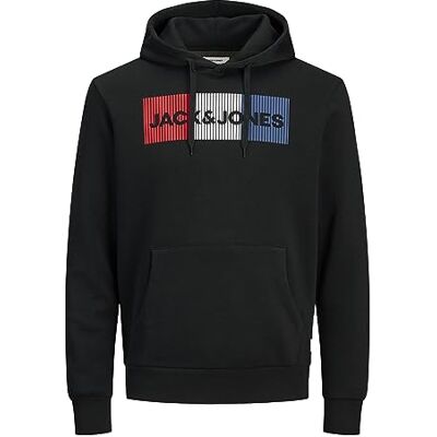 JACK & JONES herr Tröja med huva Jjecorp Logo Sweat Hood Noos, Svart 3, XL JACK & JONES herr Tröja med huva Jjecorp Logo Sweat Hood Noos, Svart 3, XL