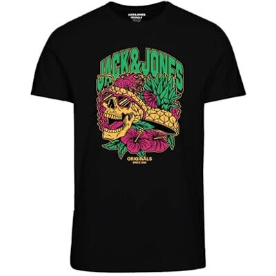 JACK & JONES JACK&JONES JORSEQUOIA Tee SS Crew Neck 2 FST, svart, S JACK & JONES JACK&JONES JORSEQUOIA Tee SS Crew Neck 2 FST, svart, S