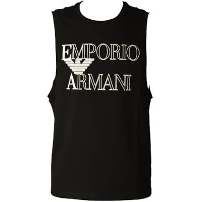 Giorgio Armani mäns fet logotyp rund hals tank svart M Giorgio Armani mäns fet logotyp rund hals tank svart M
