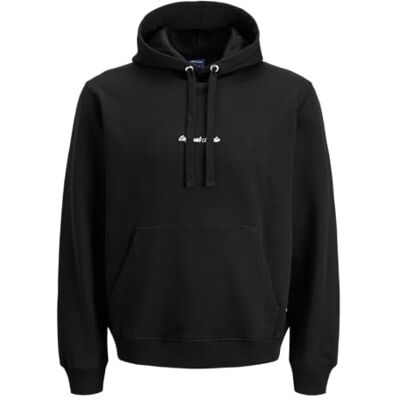 JACK & JONES Jornorrebro Emb Sweat Hood Noos, svart, XS JACK & JONES Jornorrebro Emb Sweat Hood Noos, svart, XS