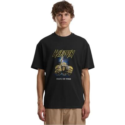 MERCHCODE Minions State of Mind T-shirt – överdimensionerad streetwear lös passform med överlappande axlar och rund hals, grafisk kortärmad skjorta MERCHCODE Minions State of Mind T-shirt – överdimensionerad streetwear lös passform med överlappande axlar och rund hals, grafisk kortärmad skjorta