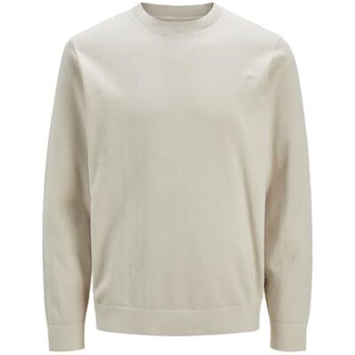 JACK & JONES Jprblamilano Spring Knit Crew Neck, Silverfoder, S JACK & JONES Jprblamilano Spring Knit Crew Neck, Silverfoder, S