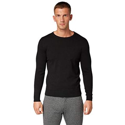 TOM TAILOR herr Tröja 1012819, Svart, S TOM TAILOR herr Tröja 1012819, Svart, S