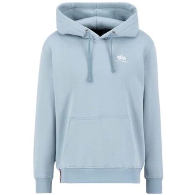 Alpha Industries Basic Hoody Small Logo Hooded Sweat för män Greyblue Alpha Industries Basic Hoody Small Logo Hooded Sweat för män Greyblue