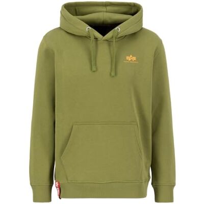 Alpha Industries Basic Hoodie Med Liten Logotyp För Män Moss Green Alpha Industries Basic Hoodie Med Liten Logotyp För Män Moss Green