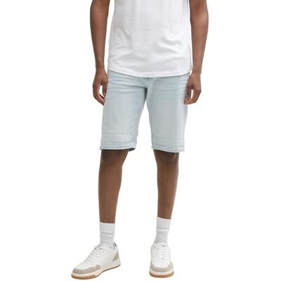 TOM TAILOR Denim herr TTPIERS smala jeans shorts med stretch, 10117 – använd bleached Blue Denim, L TOM TAILOR Denim herr TTPIERS smala jeans shorts med stretch, 10117 – använd bleached Blue Denim, L