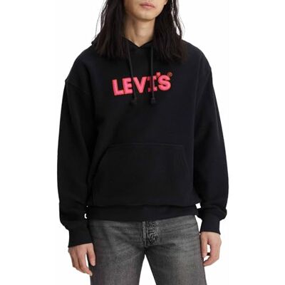 Levi's Relaxed Graphic Sweatshirt Hoodie herr, Headline Logo Po Caviar, M Levi's Relaxed Graphic Sweatshirt Hoodie herr, Headline Logo Po Caviar, M