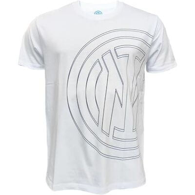 Inter T-shirt överdimensionerad vit logotyp T-shirt herr unisex barn och tonåringar Inter T-shirt överdimensionerad vit logotyp T-shirt herr unisex barn och tonåringar