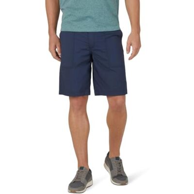 Lee Men's Extreme Motion Relaxed Fit Utility Flat Front Short, Navy, 34 Lee Men's Extreme Motion Relaxed Fit Utility Flat Front Short, Navy, 34