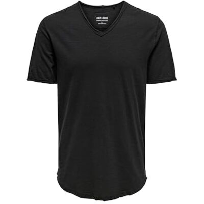 Only & Sons Onsbenne Longy V-hals Ss Tee Noos, svart, S Only & Sons Onsbenne Longy V-hals Ss Tee Noos, svart, S