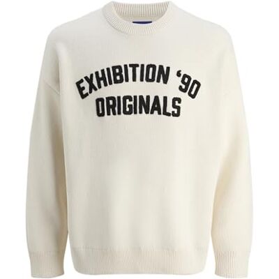 JACK & JONES Jormeadows stickad crew neck, Havssalt, S JACK & JONES Jormeadows stickad crew neck, Havssalt, S