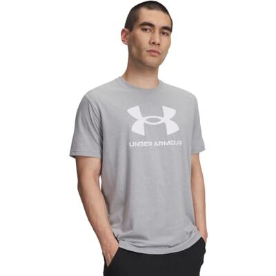 Under Armour UA Sportstyle Logo Update SS Stål Ljus Heather/Vit XL Under Armour UA Sportstyle Logo Update SS Stål Ljus Heather/Vit XL