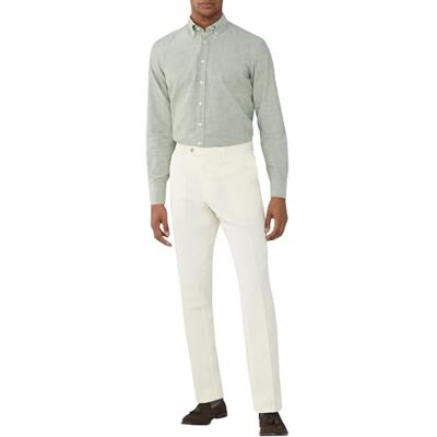Hackett London herr Cott linne chinos byxa, Vit (kanvas vit), 28W / 32L Hackett London herr Cott linne chinos byxa, Vit (kanvas vit), 28W / 32L