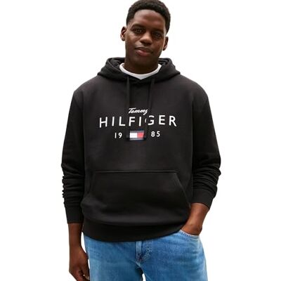 Tommy Hilfiger herr BT-BRNDLOVE BIG HILFIGER HOODY-B MW0MW42997 pullover huvtröja, svart, 3XL_Plus, svart (svart), 3XL stor Tommy Hilfiger herr BT-BRNDLOVE BIG HILFIGER HOODY-B MW0MW42997 pullover huvtröja, svart, 3XL_Plus, svart (svart), 3XL stor