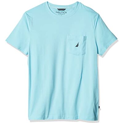 Nautica herr solid rund hals kortärmad ficka t-shirt Nautica herr solid rund hals kortärmad ficka t-shirt