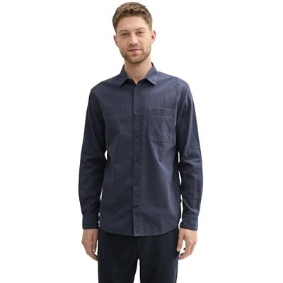 TOM TAILOR herrskjorta, 35975 – mörk blå liten struktur, XL TOM TAILOR herrskjorta, 35975 – mörk blå liten struktur, XL