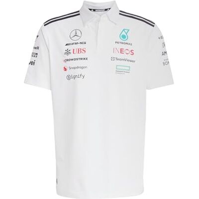 adidas För Män MERCEDES AMG PETRONAS FORMULA ONE TEAM TEAM POLO WHITE MEN, white melange/black, 3XL adidas För Män MERCEDES AMG PETRONAS FORMULA ONE TEAM TEAM POLO WHITE MEN, white melange/black, 3XL