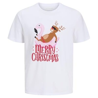 JACK & JONES Jjchristmas Tee Ss Crew Neck Xmas, Vit, XL JACK & JONES Jjchristmas Tee Ss Crew Neck Xmas, Vit, XL