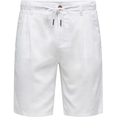 Only & Sons Onsleo Linen Mix 0048 shorts, Vit, XS Only & Sons Onsleo Linen Mix 0048 shorts, Vit, XS
