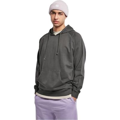 Urban Classics Huvtröja för män med raglanärmar, overdyed used look, hoodie, avslappnad huvtröja, storlek S till 5XL, Svartfågel, S Urban Classics Huvtröja för män med raglanärmar, overdyed used look, hoodie, avslappnad huvtröja, storlek S till 5XL, Svartfågel, S