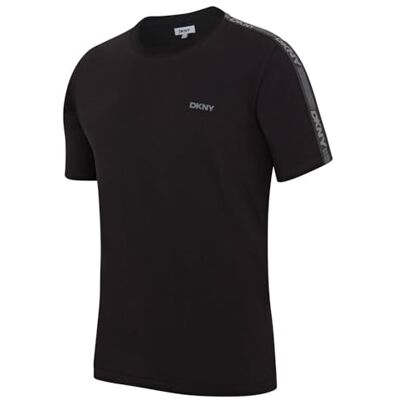 DKNY Penguins T-shirt för män Designer loungewear kortärmad 100% bomullstopp med märkessidrand och rundad hals Finns i svart, vit eller marinblå, Svart, XL DKNY Penguins T-shirt för män Designer loungewear kortärmad 100% bomullstopp med märkessidrand och rundad hals Finns i svart, vit eller marinblå, Svart, XL