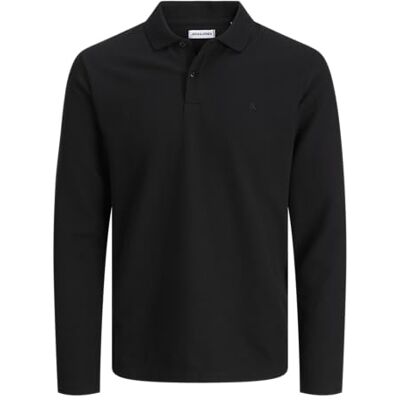 JACK & JONES Jjeaustin Polo Ls Noos, svart, M JACK & JONES Jjeaustin Polo Ls Noos, svart, M