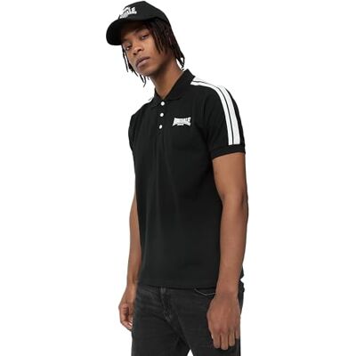 Lonsdale Pikétröja för män, normal passform, BROCHEL, svart/vit, XL, 117375 Lonsdale Pikétröja för män, normal passform, BROCHEL, svart/vit, XL, 117375