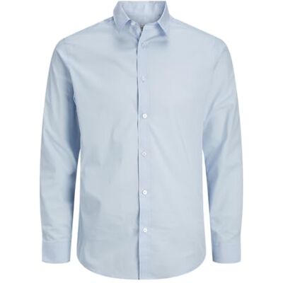 JJ REBEL JREBGAVIN SOLID Shirt LS NOOS, Kashmirblå, S JJ REBEL JREBGAVIN SOLID Shirt LS NOOS, Kashmirblå, S