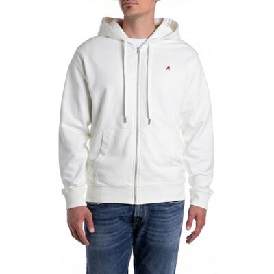 Replay herr regular fit sweatjacka huvtröja med huva, 011 Naturligt vitt, L Replay herr regular fit sweatjacka huvtröja med huva, 011 Naturligt vitt, L