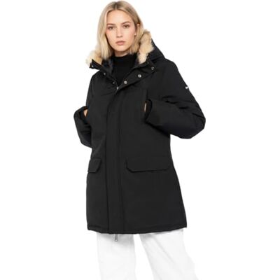 Schott NYC JKTNELLYW Parka huvtröja fuskpäls Schott, svart, M vuxen Schott NYC JKTNELLYW Parka huvtröja fuskpäls Schott, svart, M vuxen