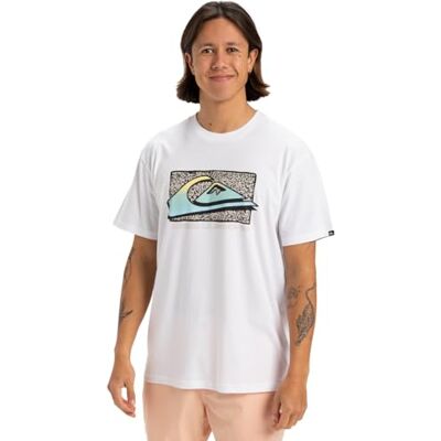 Quiksilver Retro Fade SS T-shirt herr, Vitt och blått, XS Quiksilver Retro Fade SS T-shirt herr, Vitt och blått, XS