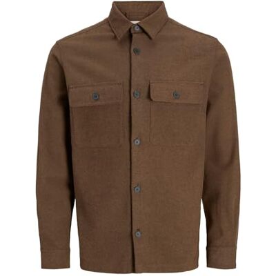 JACK & JONES Jprrayle Melange Solid L/S Overshirt Sn, maltboll, XS JACK & JONES Jprrayle Melange Solid L/S Overshirt Sn, maltboll, XS
