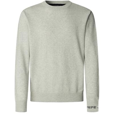 Pepe Jeans herr Andre Crew Neck Stickat, Grå (ljusgrå Marl), XL, Grå (Ljusgrå Marl), XL Pepe Jeans herr Andre Crew Neck Stickat, Grå (ljusgrå Marl), XL, Grå (Ljusgrå Marl), XL