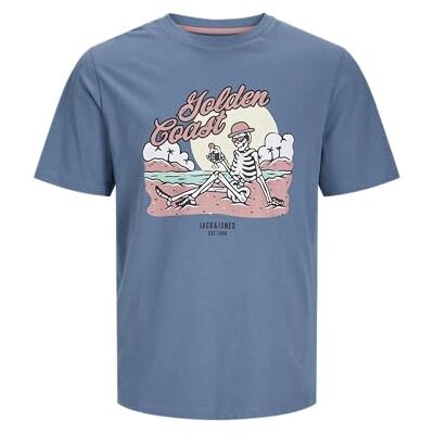 JACK & JONES Jjelijah Tee Ss Crew Neck, Oceanview, S JACK & JONES Jjelijah Tee Ss Crew Neck, Oceanview, S