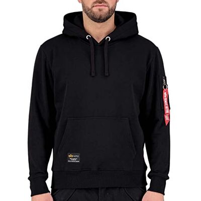 ALPHA INDUSTRIES Fighter Squadron Hoody Huva, 03-svart, XS ALPHA INDUSTRIES Fighter Squadron Hoody Huva, 03-svart, XS