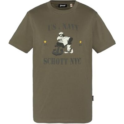 Schott NYC Tsparksley T-shirt herr, Färg: grön, M Schott NYC Tsparksley T-shirt herr, Färg: grön, M