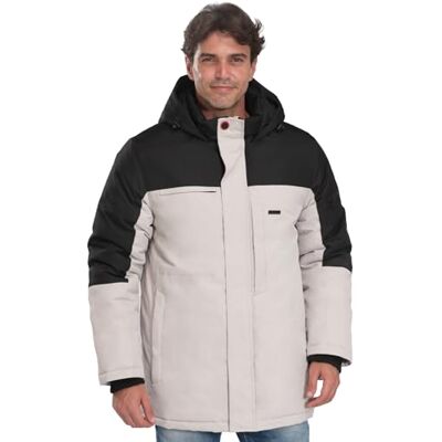 riemot herr vinterjacka varm skidjacka fodrad jacka fleece vinterrock vindtät utomhus vinterjacka med huva vinterparkas utomhus dragkedja kappa (S-XXL), Svart och beige, L riemot herr vinterjacka varm skidjacka fodrad jacka fleece vinterrock vindtät utomhus vinterjacka med huva vinterparkas utomhus dragkedja kappa (S-XXL), Svart och beige, L